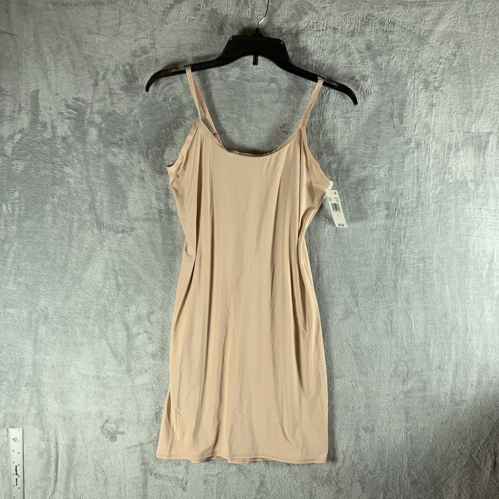 Steve Madden Women's‎ Slip Dress L Beige Micro Strappy Bodycon Y2K NWT